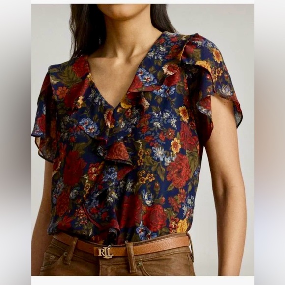 New Ralph Lauren Multicolor Floral Blouse size S - Picture 7 of 15